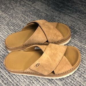 UGG Brown Suede Slide Sandals
